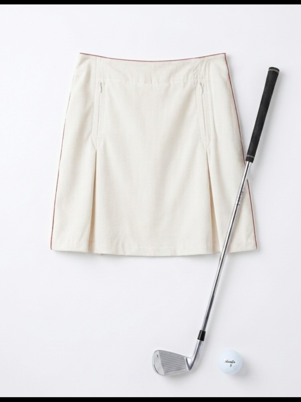 NIKE | Cream Golf Skort with Red Piping